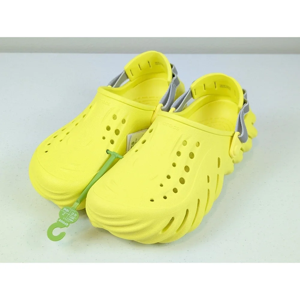 Crocs Echo Clogs w/ Reflective Strap Acidity Neon Yellow Size Men's 9/Womens 11